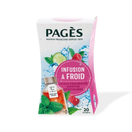 Infusion à Froid Saveur Framboise Menthe Concombre PAGES
