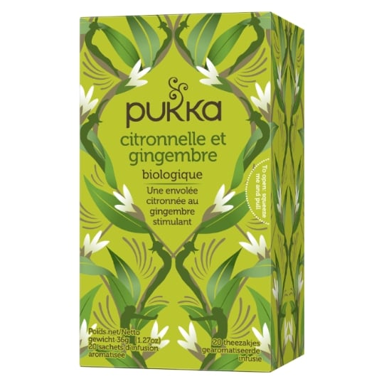 Infusion Citronnelle Gingembre Stimulant Bio PUKKA