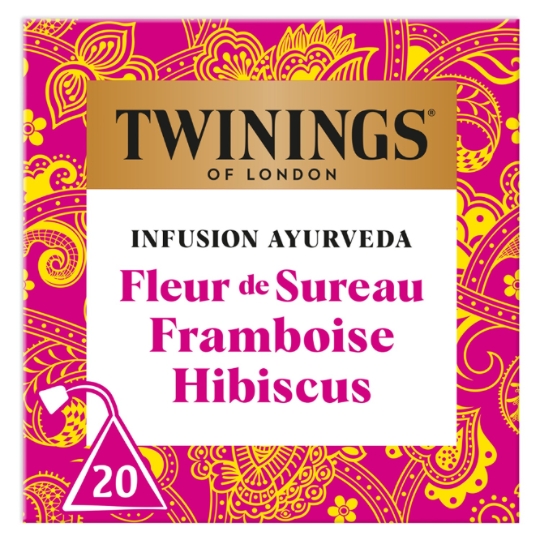 Infusion Fleur de Sureau Framboise Hibiscus Ayurveda TWININGS