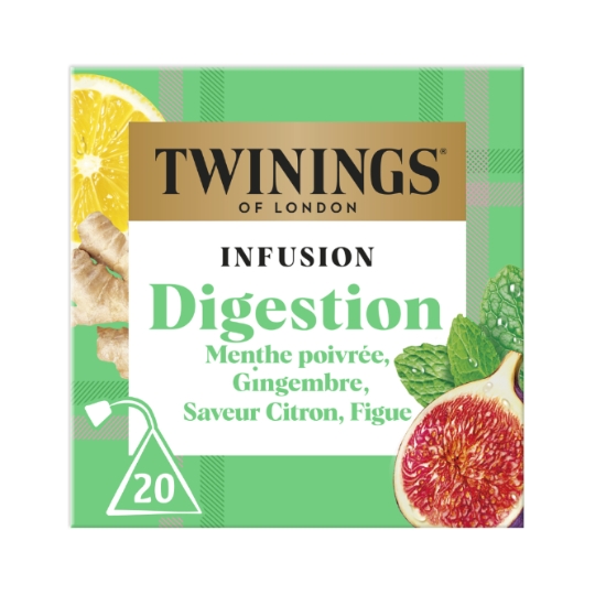 Infusion Digestion Menthe Poivrée, Gingembre, Saveur Citron Figue TWININGS