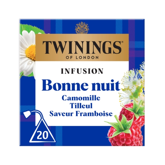Infusion Bonne Nuit Camomille Tilleul Saveur Framboise TWININGS