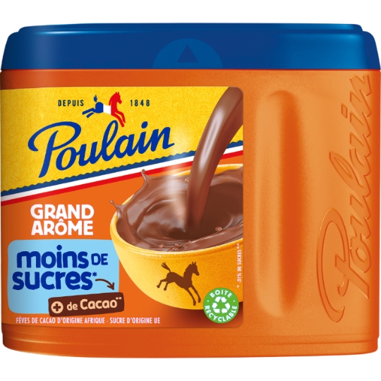 Chocolat en Poudre Grand Arôme Faible Teneur en Sucre POULAIN