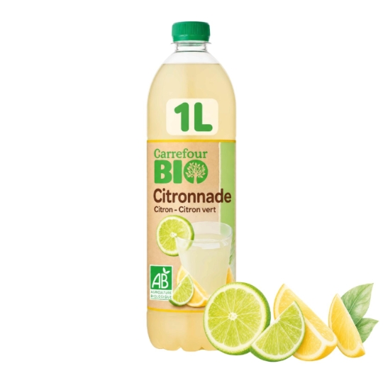 Boisson Citronnade Citron et Citron Vert Bio CARREFOUR BIO