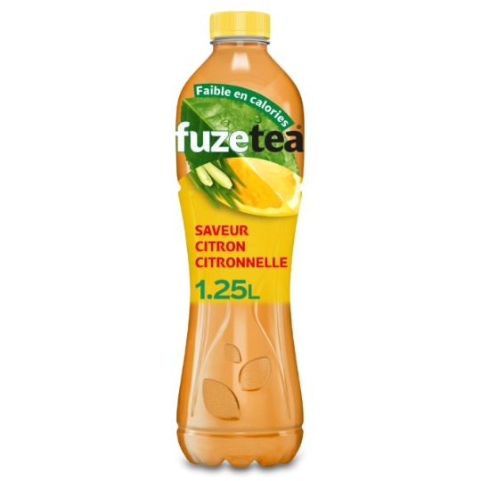 Boisson Thé Noir Glacé Saveur Citron et Citronnelle FUZE TEA