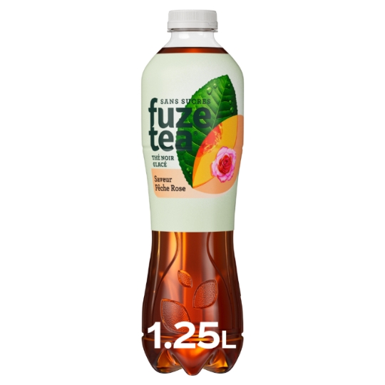 Boisson Thé Noir Glacé Saveur Pêche Rose FUZE TEA