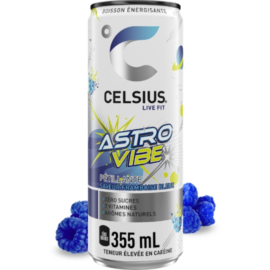 Boisson Énergisante Pétillante Saveur Framboise Bleue CELSIUS