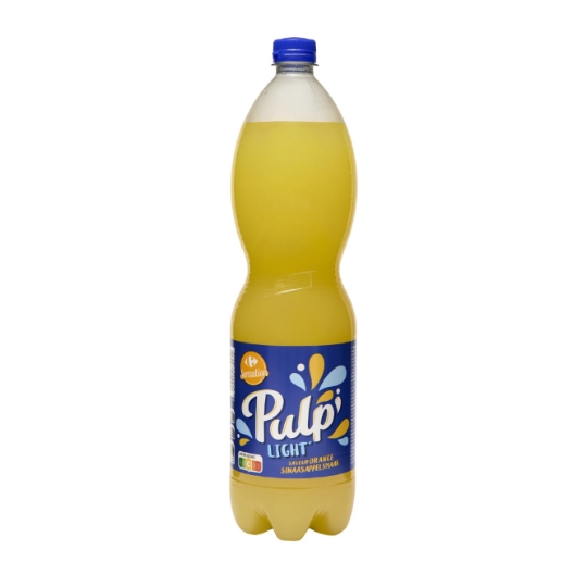 Boisson rafraîchissante gazéifiée light, au jus d'orange et avec pulpe CARREFOUR SENSATION