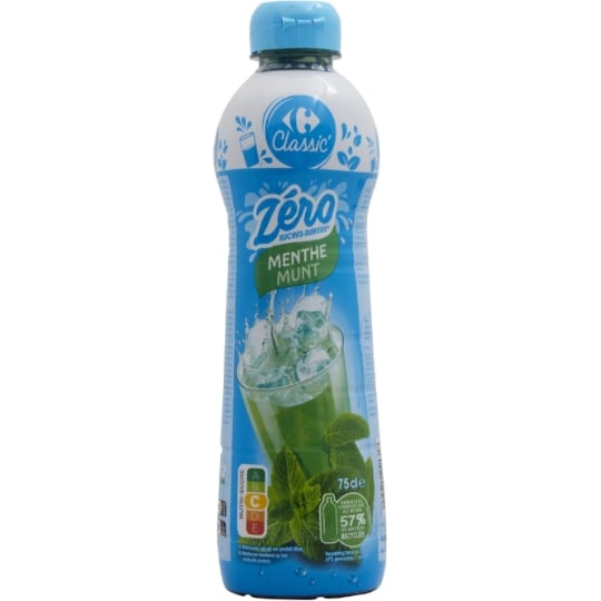 Sirop Menthe Zéro Sucres CARREFOUR CLASSIC'