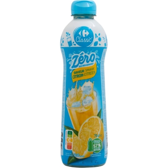 Sirop Citron Zéro Sucres CARREFOUR CLASSIC'