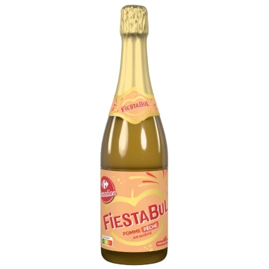Jus de Pomme et Pêche Gazéifié CARREFOUR SENSATION