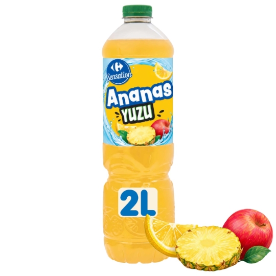 Boisson rafraîchissante saveur ananas yuzu CARREFOUR SENSATION