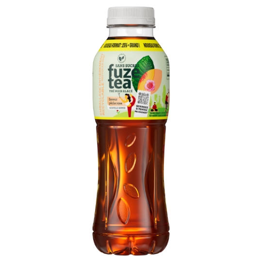 Boisson Thé Noir Glacé Saveur Pêche Rose FUZETEA