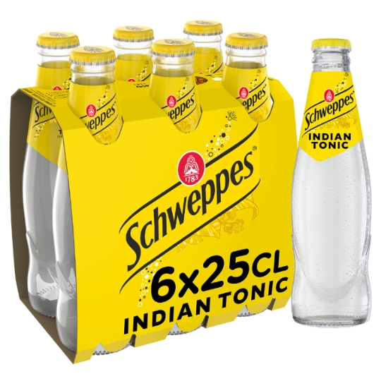 Soda Indian Tonic à l'Extrait d'Écorces de Quinquina SCHWEPPES