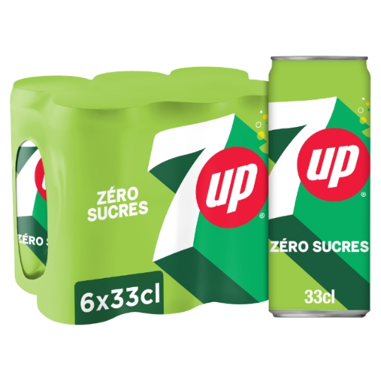 Soda au Citron et Citron Vert Zéro Sucres 7UP