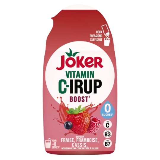 Boisson Ultra Concentrée et Vitaminée Saveur Fraise Framboise et Cassis JOKER