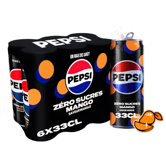 Soda au Cola Sans Sucres Saveur Mangue PEPSI
