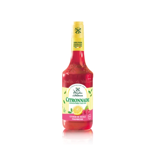 Citronnade Concentrée Aromatisée au Citron de Sicile et à la Framboise MOULIN DE VALDONNE