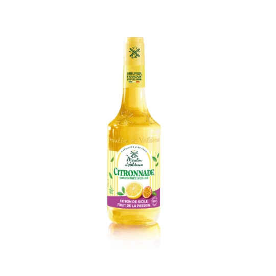 Citronnade Concentrée Aromatisée au Citron de Sicile et au Fruit de la Passion MOULIN DE VALDONNE