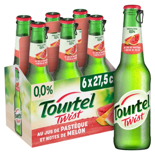 Bière Aromatisée Jus de Pastèque et Melon Sans Alcool 0,0% TOURTEL TWIST