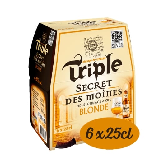 Bière Blonde d'Abbaye 8% TRIPLE SECRET DES MOINES