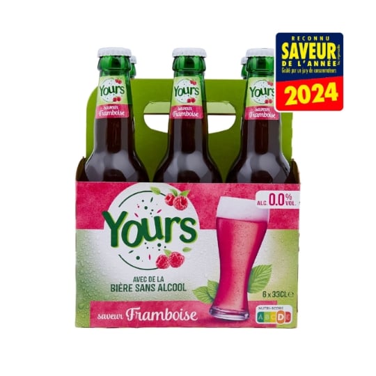 Bière Saveur Framboise Sans Alcool  0,0% YOURS