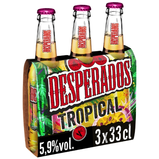 Bière Aromatisée au Spiritueux, Fruit de la Passion, Citron Vert, Tropical 5,9% DESPERADOS
