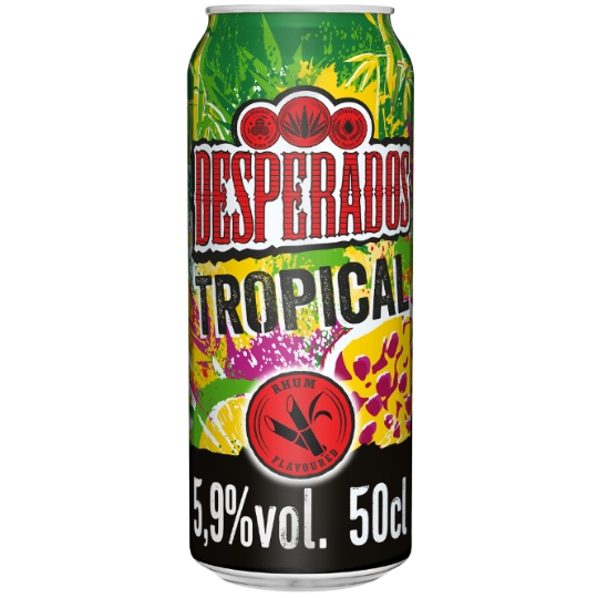 Bière Aromatisée au Spiritueux, Fruit de la Passion, Citron Vert, Tropical 5,9% DESPERADOS