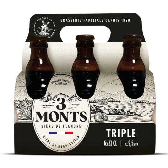 Bière Blonde de Dégustation de Flandre Triple 9,5% 3 MONTS