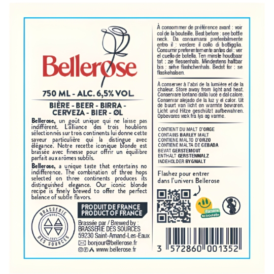 Bière Blonde Française 6,5% BELLEROSE