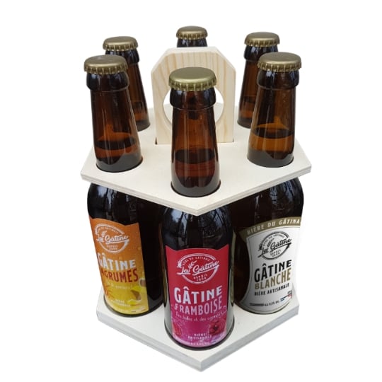Coffret Bière Caroussel Bois 6 Bouteilles LA GATINE