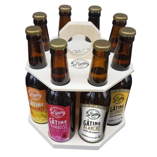 Coffret Bière Caroussel Bois 8 Bouteilles LA GATINE