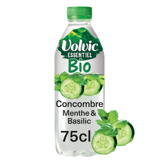 Eau Plate Aromatisée Concombre Menthe Basilic Bio Essentiel VOLVIC