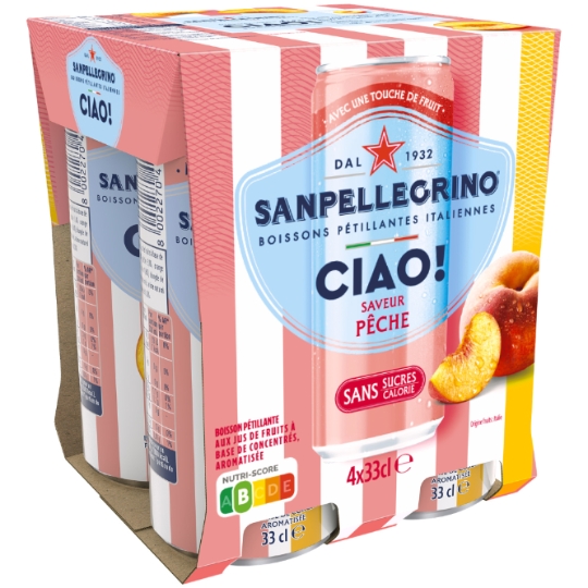 Boisson Gazeuse Aromatisée Pêche Ciao ! SAN PELLEGRINO