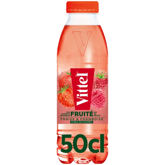 Eau Plate Aromatisée Fruitée Jus De Fruits Fraise Framboise Faible En Calories VITTEL