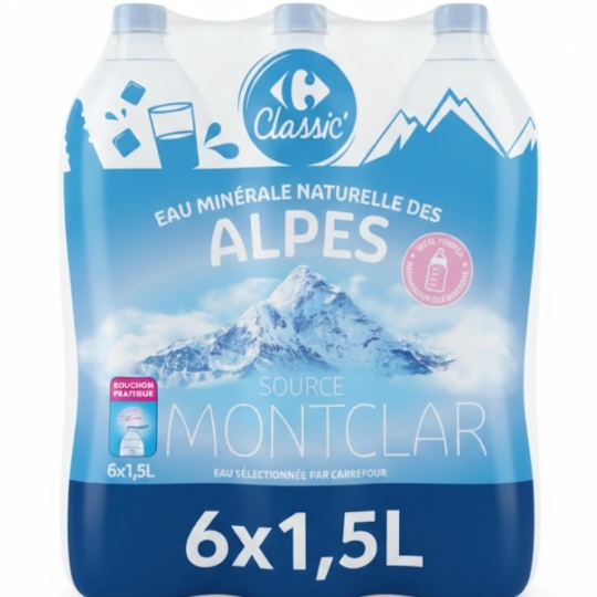 Eau Minérale Naturelle Plate CARREFOUR CLASSIC'