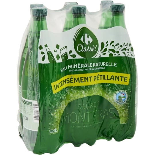 Eau Minérale Naturelle Intensément Pétillante CARREFOUR CLASSIC'