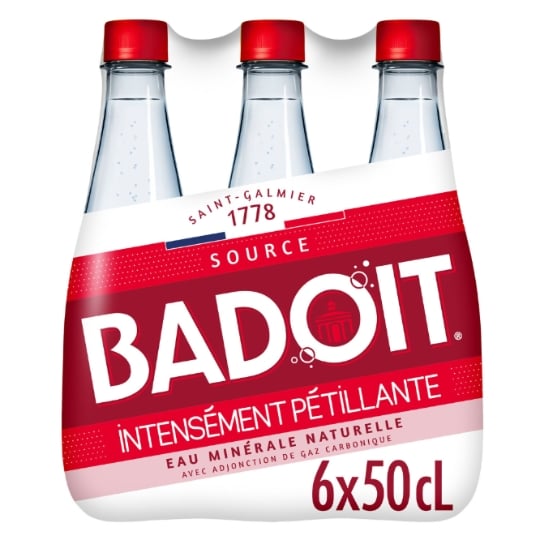 Eau Minérale Gazeuse Naturelle Intensément Pétillante BADOIT