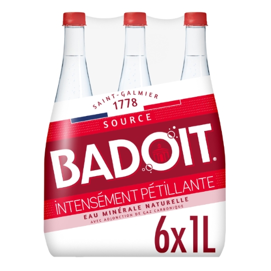 Eau Minérale Naturelle Gazeuse Intensément Pétillante BADOIT