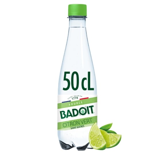 Eau Gazeuse Aromatisée Citron Vert Sans Sucres BADOIT