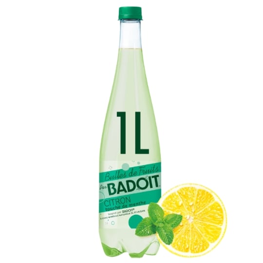 Eau Gazeuse Aromatisée Citron Menthe Bulles de Fruits BADOIT