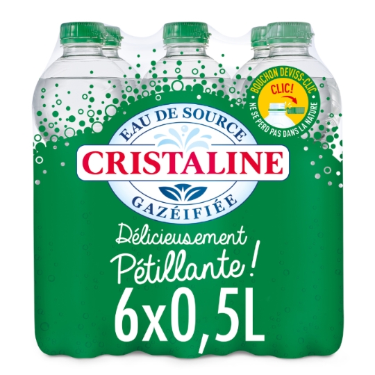 Eau de Source Gazéifiée Délicieusement Pétillante CRISTALINE
