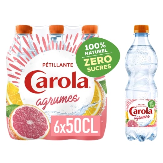 Eau Pétillante Aromatisée Pamplemousse Orange CAROLA