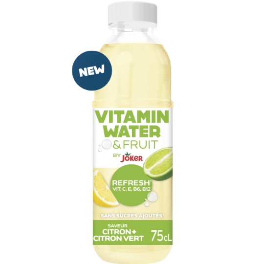 Eau Plate Aromatisée Refresh Citron Citron Vert Vitamin et Fruits JOKER