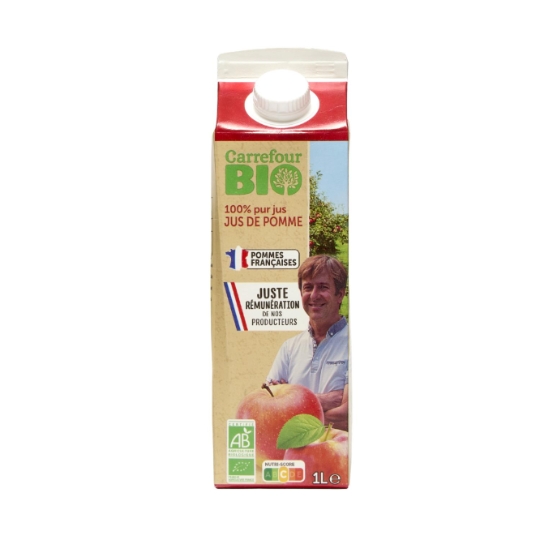 Jus de pomme bio, 100 % pur jus et pommes françaises CARREFOUR BIO