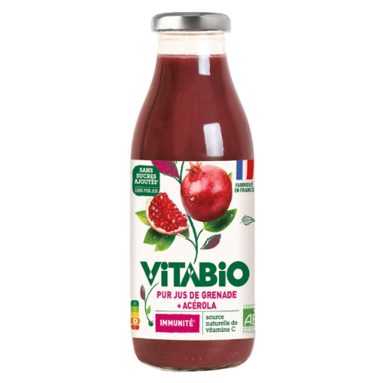 Jus grenade 100% pur jus sans sucres ajoutés Bio VITABIO