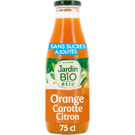 Jus de Fruits Orange Carotte Citron Bio JARDIN BIO
