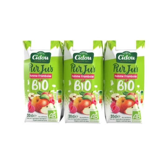 Jus de Fruits Bio Pomme Framboise CIDOU