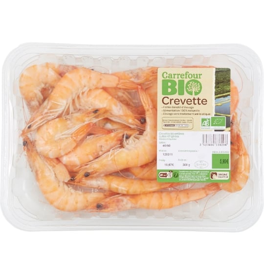 Crevettes Entière Cuites Bio CARREFOUR BIO
