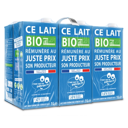 Lait Demi-Ecrémé Stérilisé Bio LA MARQUE DU CONSOMMATEUR