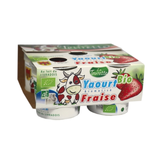 Yaourts bio aromatisé fraise LA TOURETTE